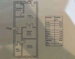 Apartament cu 3 camere, Borhanci